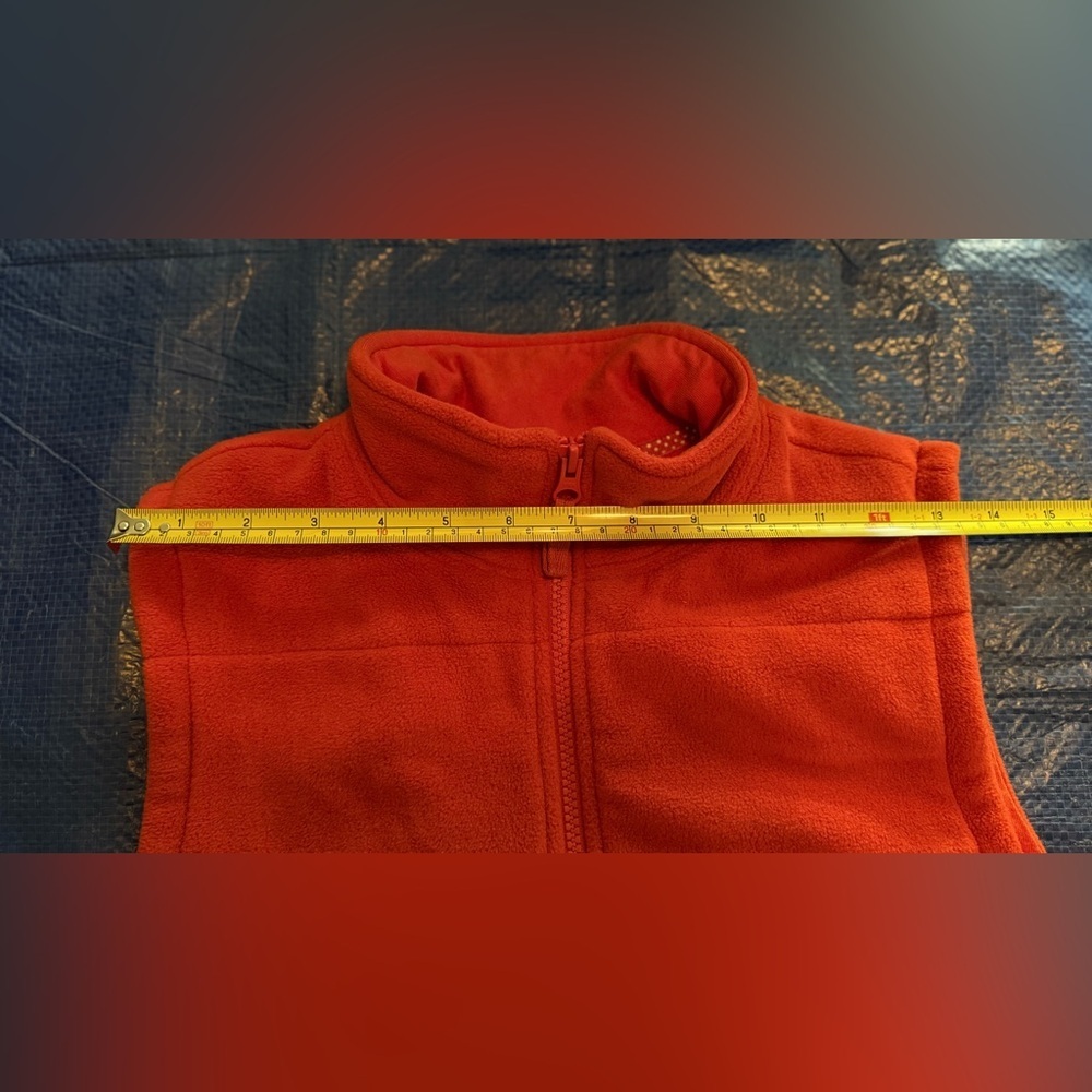 Women’s Lands' End Size Small Orange Fleece Vest - Picture 11 of 12